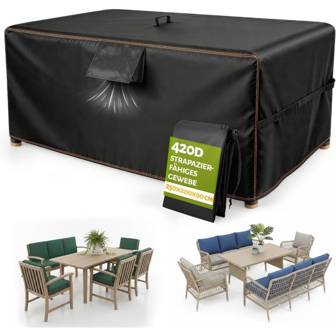 420d oxford gartenmoebel abdeckung 250x200x90cm abdeckplane gartenmoebel schutzhuelle gartenmoebel wasserdicht winterfest ultraviolett-schutz fuer gartentisch lounge und sitzgruppe