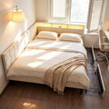 polsterbett 140x200doppelbett mit lattenrostverformbares funktionsbett mit stauraum kopfteilbettgestell 140x200tagesbett mit 2 schubladenohne matratze beige 140x200cm