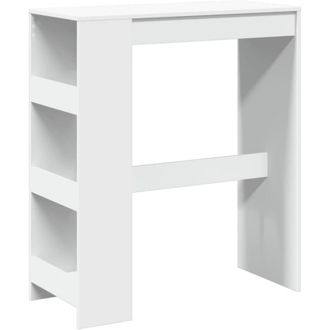 bartisch mit regal weiss 90x40x1035 cm holzwerkstoff
