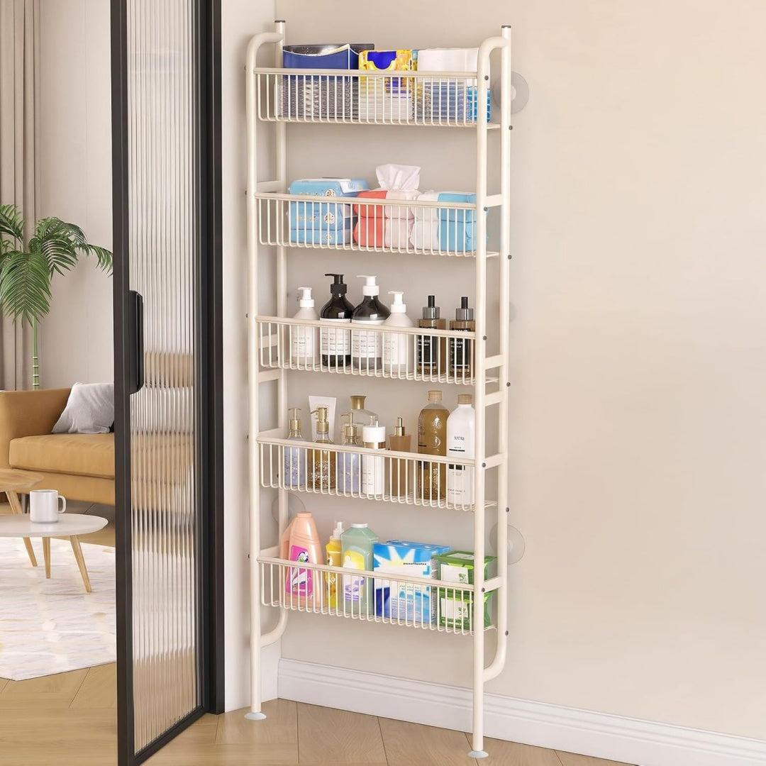 schmales regal badezimmer 10 cm tief regal hinter der tuer 5 etagen platzsparend viel stauraum