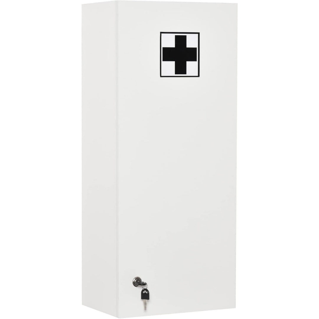 medizinschrank wandschrank verstellbare ablage weiss 30x20x70 cm arzneischrank haengeschrank erste-hilfe-kreuz abschliessbar fuer badezimmer kueche flur