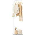 kleiderstaender weiss l-foermige kleiderstange mit haken 180cm hoch garderobenstaender mit rock slab base metall coat rack fuer kleidung modern kleiderbuegel stand fuer entryway wohnzimmer