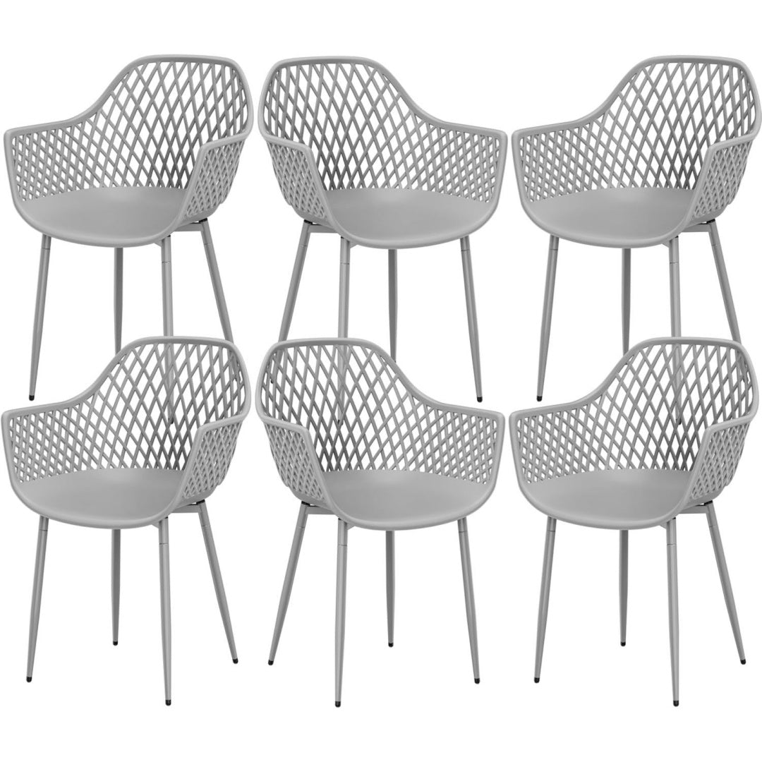 gartenstuehle 6er set gartenstuhl kunststoff mit armlehne loungesessel outdoor gartensessel wetterfest fuer garten balkonstuehle terrassenstuehle bistrostuhl balkonmoebel kleiner balkongrau